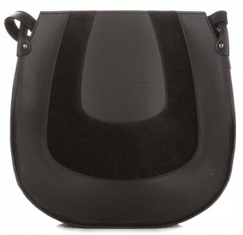 GEANȚĂ DIN PIELE tip poștaș Vittoria Gotti negru V8607