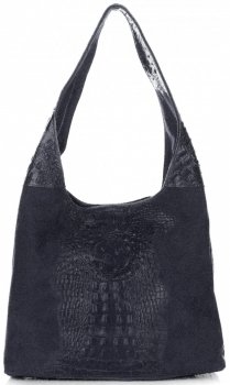 GEANȚĂ DIN PIELE shopper bag Vera Pelle bleumarin A1