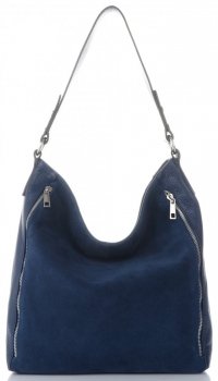 GEANȚĂ DIN PIELE shopper bag Vittoria Gotti bleumarin V3368
