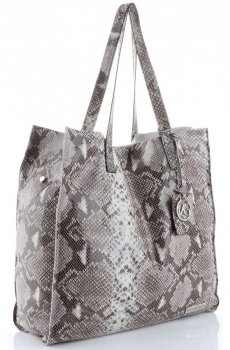 GEANȚĂ DIN PIELE shopper bag Vittoria Gotti gri V16713