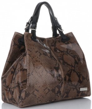 GEANȚĂ DIN PIELE shopper bag Vittoria Gotti maro pământiu V898GPIT