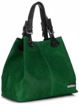 GEANȚĂ DIN PIELE shopper bag Vittoria Gotti verde V2L