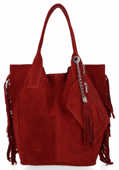 GEANȚĂ DIN PIELE shopper bag Vittoria Gotti vișiniu B16