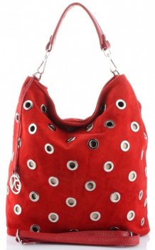 GEANȚĂ DIN PIELE shopper bag Vittoria Gotti roșu V3077Z