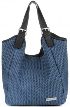 GEANȚĂ DIN PIELE shopper bag Vittoria Gotti denim V80050