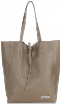 GEANȚĂ DIN PIELE shopper bag Vittoria Gotti maro pământiu V775