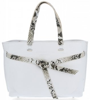 GEANȚĂ DIN PIELE shopper bag Vittoria Gotti alb V5635