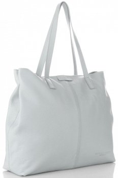 GEANȚĂ DIN PIELE shopper bag Vittoria Gotti gri deschis V5705