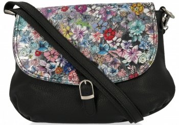 GEANȚĂ DIN PIELE tip poștaș Vittoria Gotti negru V5366
