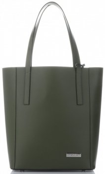 GEANȚĂ DIN PIELE shopper bag Vittoria Gotti kaki V3121