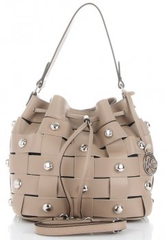 GEANȚĂ DIN PIELE shopper bag Vittoria Gotti maro pământiu V5867