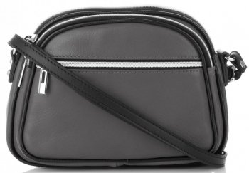 GEANȚĂ DIN PIELE tip poștaș Genuine Leather gri 5100