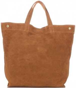 GEANȚĂ DIN PIELE shopper bag Vera Pelle roșcat A19