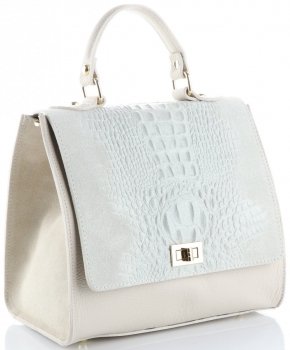 GEANȚĂ DIN PIELE cufăr Genuine Leather bej 295