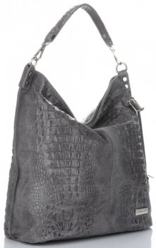 GEANȚĂ DIN PIELE shopper bag Vittoria Gotti gri V898