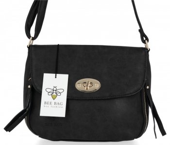 GEANȚĂ DE DAMĂ tip poștaș BEE BAG negru SE101-1