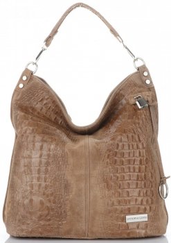 GEANȚĂ DIN PIELE shopper bag Vittoria Gotti maro pământiu V898