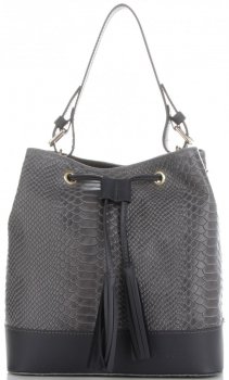 GEANȚĂ DIN PIELE shopper bag Vittoria Gotti gri V344