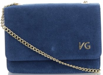 GEANȚĂ DIN PIELE tip poștaș Vittoria Gotti denim V3084OD