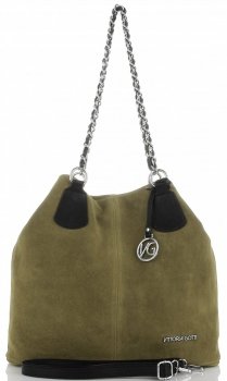 GEANȚĂ DIN PIELE shopper bag Vittoria Gotti verde V3081