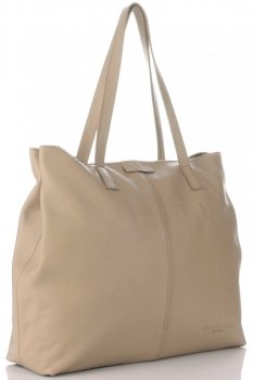 GEANȚĂ DIN PIELE shopper bag Vittoria Gotti maro pământiu V5705