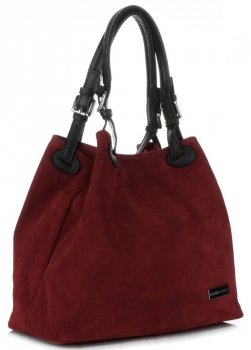 GEANȚĂ DIN PIELE shopper bag Vittoria Gotti vișiniu V90047CH