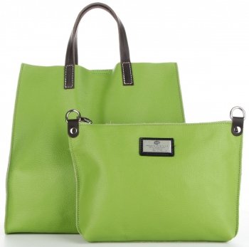 GEANȚĂ DIN PIELE universală Genuine Leather verde 691756