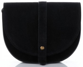 GEANȚĂ DIN PIELE tip poștaș Vittoria Gotti negru V5751
