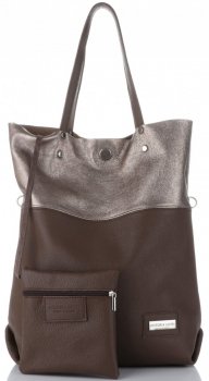GEANȚĂ DIN PIELE shopper bag Vittoria Gotti maro V6538