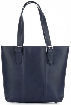 GEANȚĂ DIN PIELE clasică Vittoria Gotti bleumarin V9055