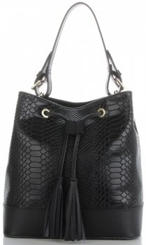 GEANȚĂ DIN PIELE shopper bag Vittoria Gotti negru V344
