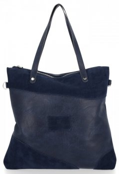 GEANȚĂ DIN PIELE shopper bag Roberto Ricci bleumarin 18128