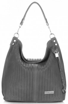 GEANȚĂ DIN PIELE shopper bag Vittoria Gotti gri V80051