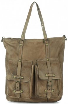 GEANȚĂ DIN PIELE shopper bag Vittoria Gotti maro pământiu V3650