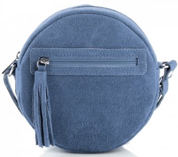 GEANȚĂ DIN PIELE tip poștaș Vittoria Gotti denim V5209C