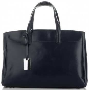 GEANȚĂ DIN PIELE cufăr Genuine Leather bleumarin 3239