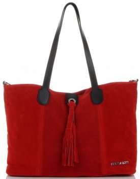 GEANȚĂ DIN PIELE shopper bag Vittoria Gotti roșu V3076
