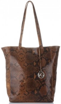 GEANȚĂ DIN PIELE shopper bag Vittoria Gotti roșcat V16299