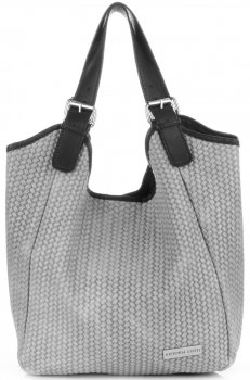 GEANȚĂ DIN PIELE shopper bag Vittoria Gotti gri deschis V80050