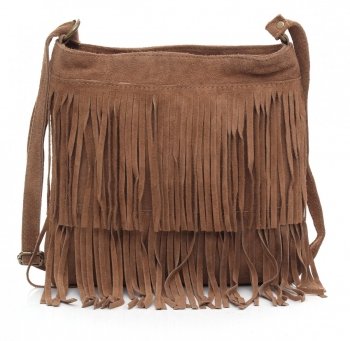 GEANȚĂ DIN PIELE tip poștaș Genuine Leather maro pământiu 223