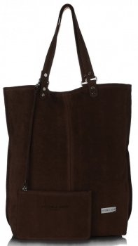 GEANȚĂ DIN PIELE shopper bag Vittoria Gotti ciocolatiu V22