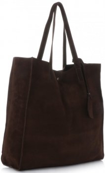 GEANȚĂ DIN PIELE shopper bag Vittoria Gotti ciocolatiu V205454