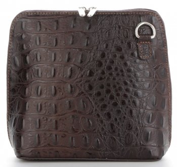 GEANȚĂ DIN PIELE tip poștaș Genuine Leather ciocolatiu 218