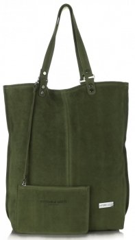 GEANȚĂ DIN PIELE shopper bag Vittoria Gotti verde V22