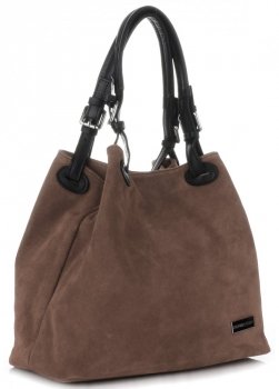GEANȚĂ DIN PIELE shopper bag Vittoria Gotti maro pământiu V90047CH