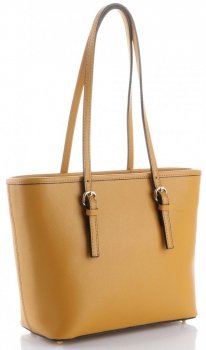 GEANȚĂ DIN PIELE clasică Genuine Leather muştar 3303