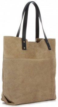 GEANȚĂ DIN PIELE shopper bag Vittoria Gotti maro pământiu V8267