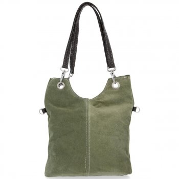 GEANȚĂ DIN PIELE tip poștaș Genuine Leather verde 222
