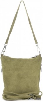 GEANȚĂ DIN PIELE tip poștaș Genuine Leather verde 85A