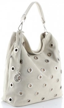 GEANȚĂ DIN PIELE shopper bag Vittoria Gotti bej V3077Z